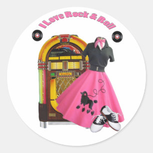 50's I Love Rock & Roll Stickers