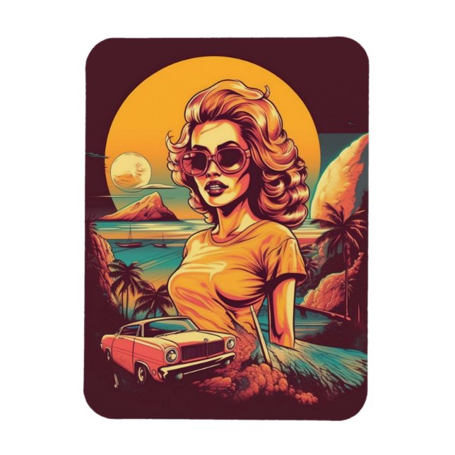 50s inspired retro magnet (Vertical)