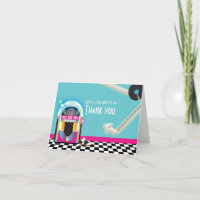 50's Jukebox Dance Party Sock Hop Thank You Card