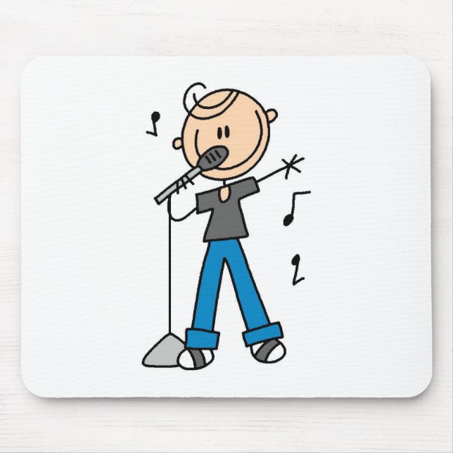 50s Male Singer Stick figure t-shirts and Gifts Mouse Pad (Front)
