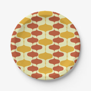 50s Mid Century Modern Paper Plates Retro Geo 