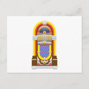 50s old fashioned jukebox postcard