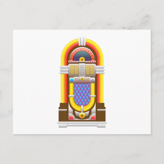 50s old fashioned jukebox postcard (Front)