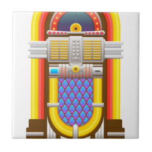 50s old fashioned jukebox tile