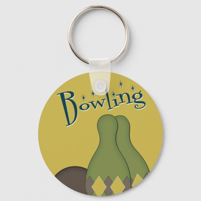 50s Retro Bowling Keychain (Front)