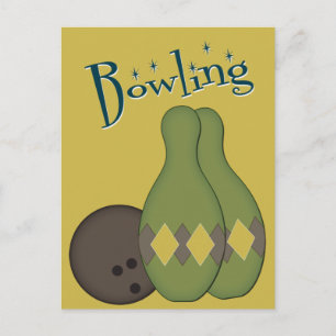 50s Retro Bowling Postcard
