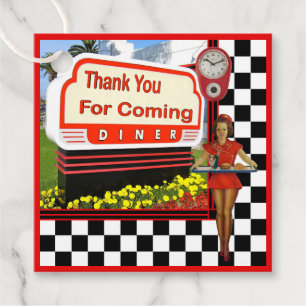 50s Retro Diner Thank You Favour Tags