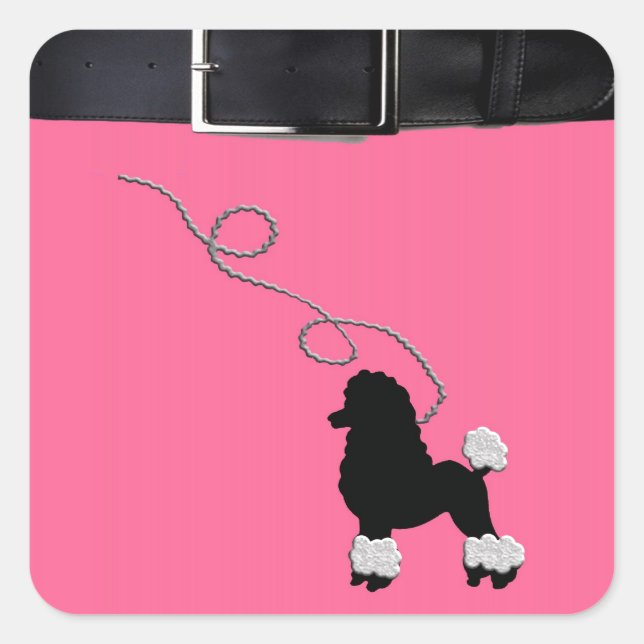 50s Retro Poodle Skirt Square Sticker (Front)