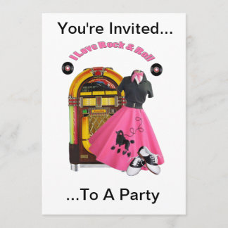 50's Rock & Roll Party Invitation