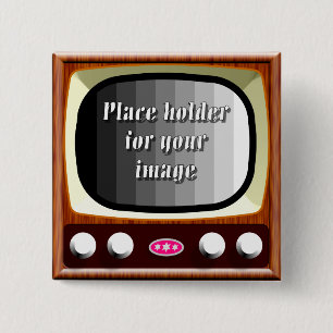 50s Television Template 2 Inch Square Button