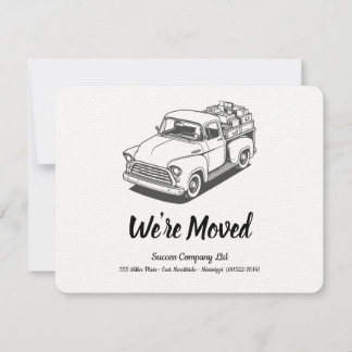 50's Truck B&W Personalize Office Address Announcement