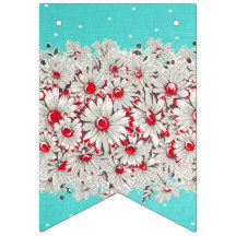 50s Vintage Border Print Daisies 