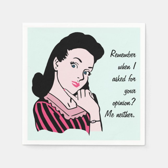 50s Woman Sarcasm Napkin (Front)