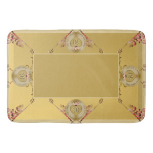50th/1st Golden Ochre Wedding Anniversary Bath Mat