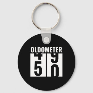 50th 50 Birthday Funny Gift Men Women Oldometer 49 Keychain