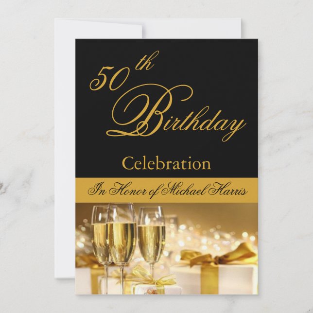 50th-59th Birthday Party Personalized Invitation (Front)