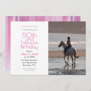 "50th and Fabulous" 50th Birthday Photo Invitation