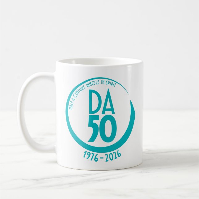 50th Anniversary 1976-2026 Mug in Teal (Left)