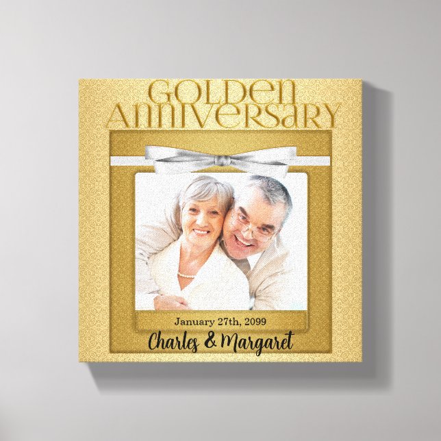 50th Anniversary 8x8 Personalized Photo Canvas Print (Front)