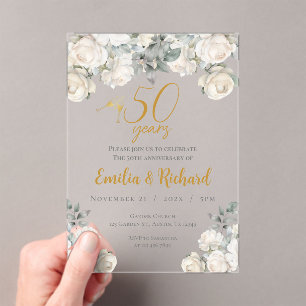 50th anniversary acrylic invitation