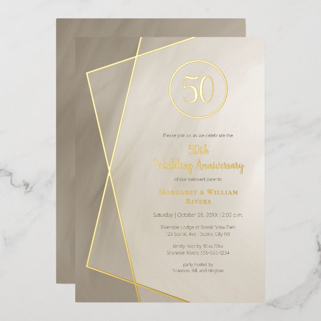 50th anniversary antique grey with gold (Front/Back)