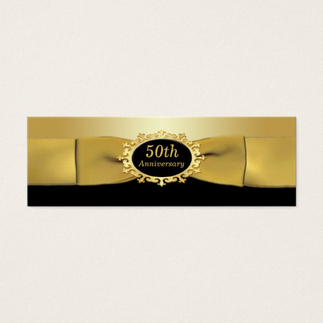 50th Anniversary Black and Gold Favour Tag (Front)