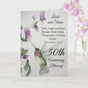 50th Anniversary Blessing Faith Hope Love Couple Card
