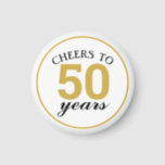 50th Anniversary Cheers to 50 Years Gold Favour Magnet<br><div class="desc">Celebrate the joy of being married for 50 years as you give away these modern and stylish 50th Anniversary party favour magnets. This minimalist design features a classic white background with trendy text that says "CHEERS TO 50 YEARS" in gold and black letters. Perfect to give as a favour at...</div>