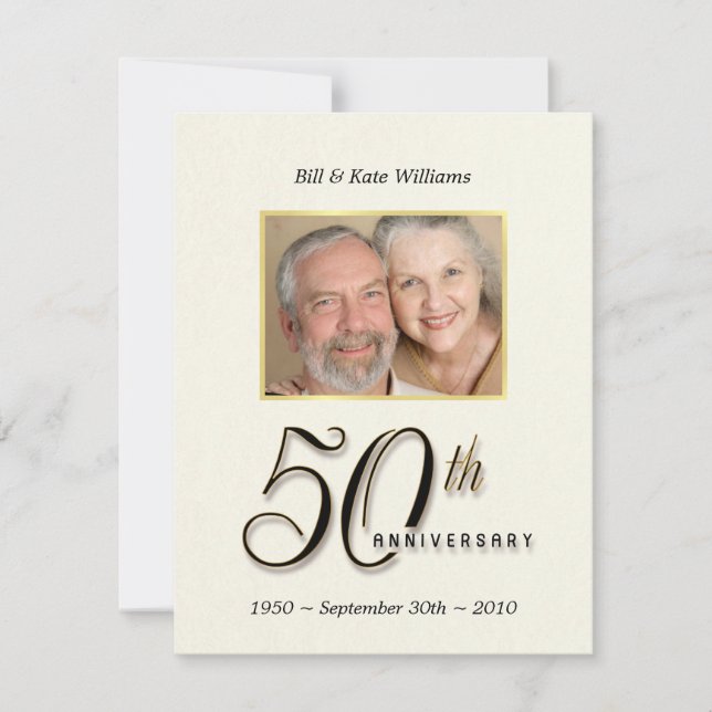 50th Anniversary - Contemporary Photo Invitations (Front)