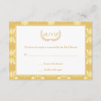 50th Anniversary Damask RSVP Card