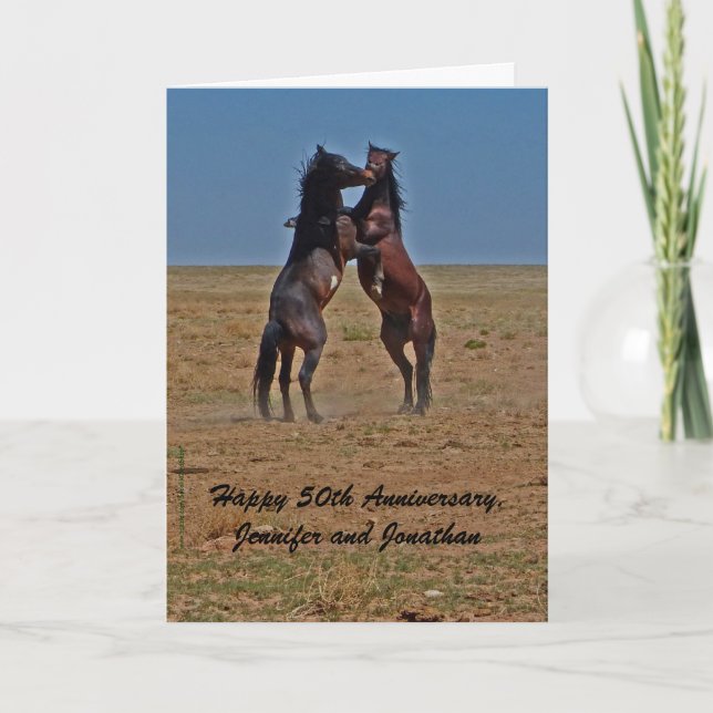 50th Anniversary Dance Horses Click Up Your Heels Card (Front)