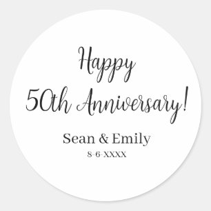 50th Anniversary Date Celebration  Classic Round Sticker