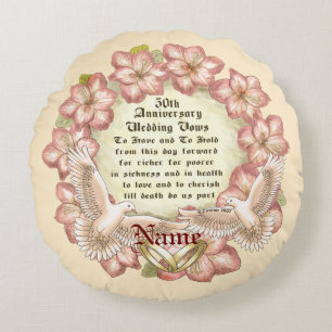 50th Anniversary Doves custom pillow