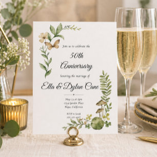 50th Anniversary Elegant Botanical Invitation