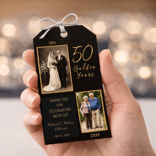 50th Anniversary Favour Tag – Then and Now Photo