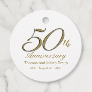 50th Anniversary Favour Tags Personalized