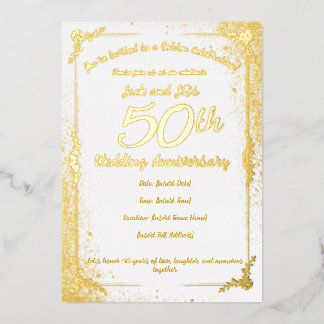 50th Anniversary Foil Invitation