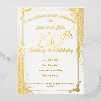 50th Anniversary Foil Invitation Postcard