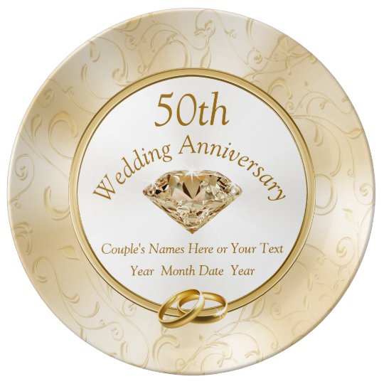 Friend Anniversary Gifts
 50th Anniversary Gift Ideas for Friends Family Plate
