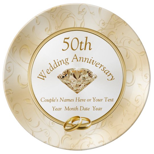 50th-anniversary-gift-ideas-for-friends-family-plate-zazzle-ca