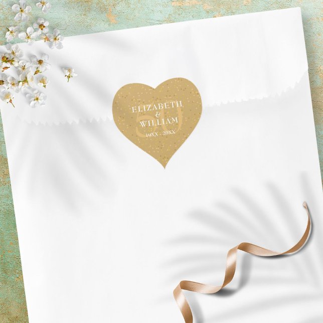50th Anniversary Gold Dust Confetti Heart Sticker (Creator Uploaded)