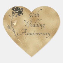 50th Anniversary Gold Floral Elegant