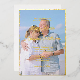 50th Anniversary Gold Foil Photo Invitation
