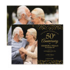 50th Anniversary Gold Hearts 2 Photo Save the Date