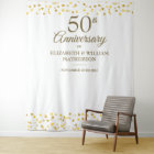 50th Anniversary Gold Hearts Photo Booth Backdrop