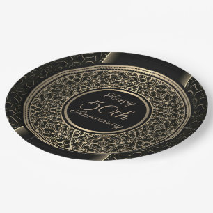 50th Anniversary Gold Medallion Paper Plate