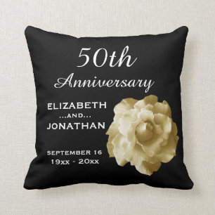50th Anniversary Gold Rose A01G Throw Pillow