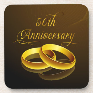 50th Anniversary | Gold Script Coaster