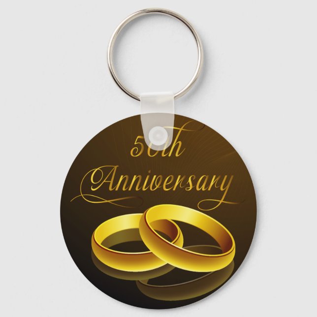 50th Anniversary | Gold Script Keychain (Front)