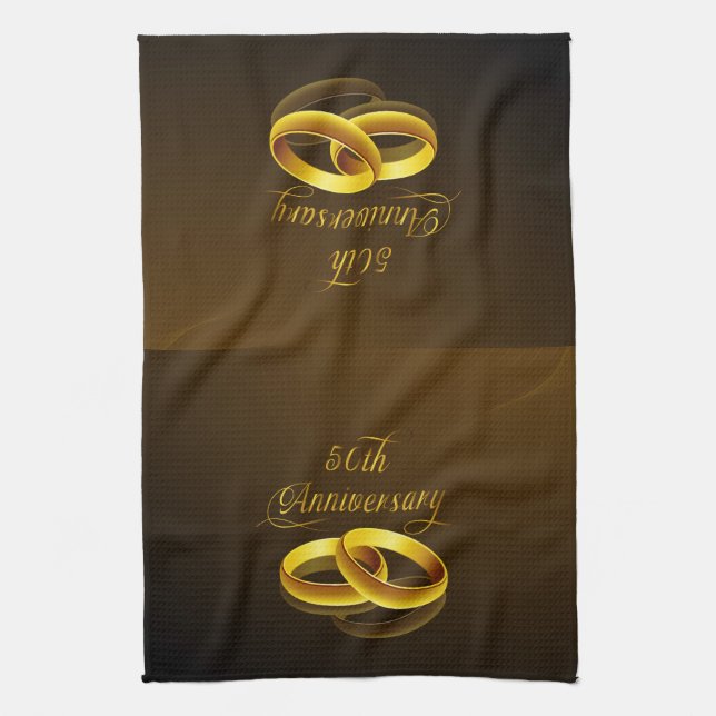 50th Anniversary | Gold Script Kitchen Towel (Vertical)
